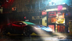 赛博朋克 街道雨景