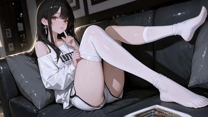 居家纯欲白丝少女