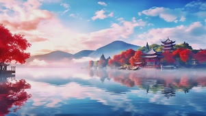 波光粼粼湖光水镜