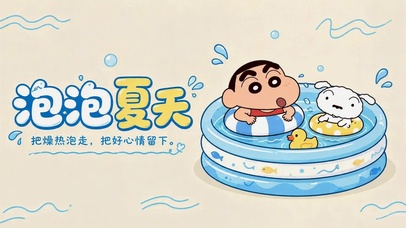 泡泡夏天可爱蜡笔小新