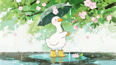 打伞的小鸭子