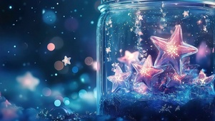  冬日雪花玻璃星星罐头