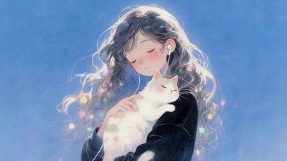 女孩和猫咪