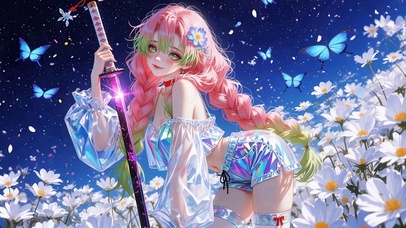 花海里的粉发恋柱少女