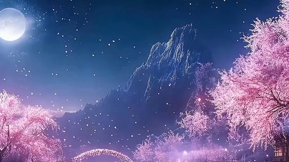 星空夜景树木河流带鱼屏