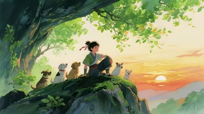 山谷间的狗狗们