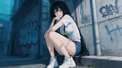 路边可爱女孩
