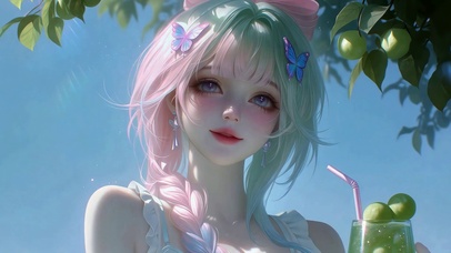 夏日清新二次元美少女