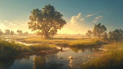 宁静的森林沼泽