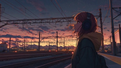 傍晚的车站