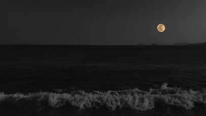 4K超清夜色与海浪