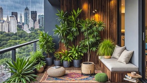 【雨景】阳台赏雨