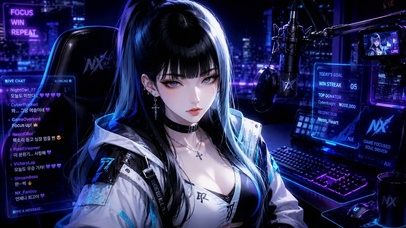 赛博朋克电竞主播美少女