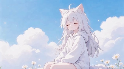 蓝天下的浅浅喵