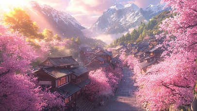 阳光樱花古镇街道