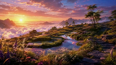 日出云海山间唯美风景