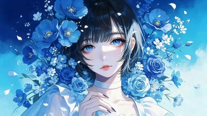 蓝色玫瑰女孩