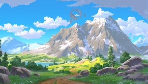 卡通治愈风景