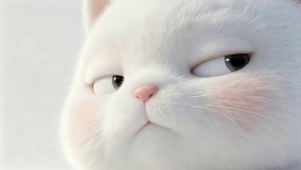 傲娇奶白小胖猫