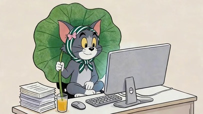 小清新荷叶汤姆猫