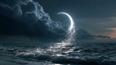 夜晚海边