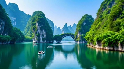 绿色护眼桂林山水