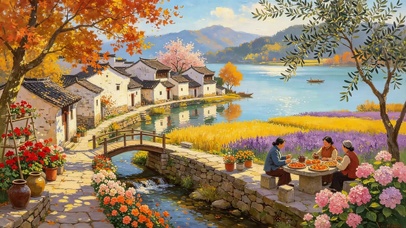 秋天的小镇