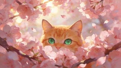 花丛中猫咪