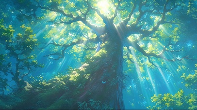 清新绿色阳光森林