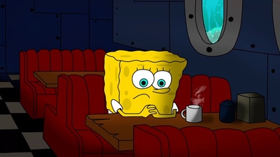 咖啡厅里的海绵宝宝