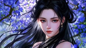 蓝花古风女