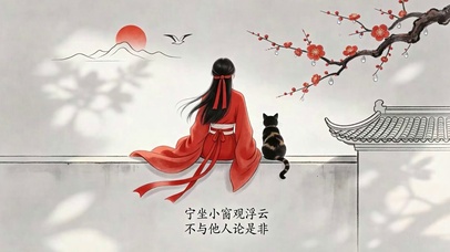 古风美女与猫咪