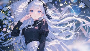 枕着花香的少女