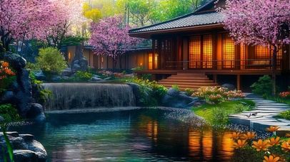 泉水樱花小屋