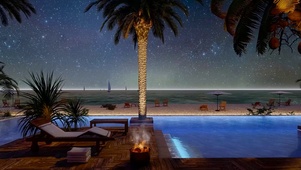 夜晚度假休闲海滩
