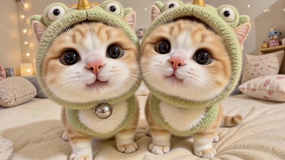 软乎乎的青蛙小猫咪