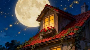 夜景星空树木