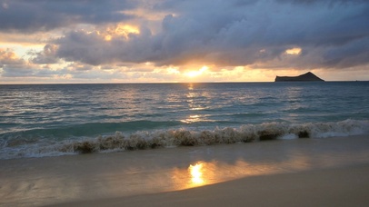 4k黄昏中的大海