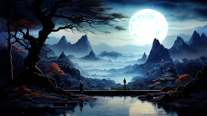 空山幽谷望明月