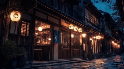 阴天小镇傍晚静谧街道