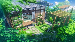 夏日小屋庭院