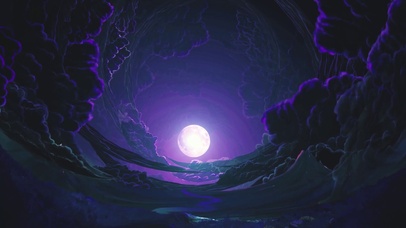 4K紫色黑暗云朵月亮大气唯美