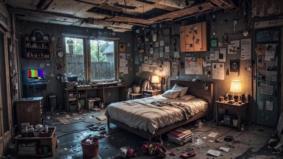 【雨景】杂乱的卧室