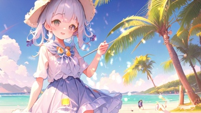 萝莉水手服大眼睛海边唯美治愈