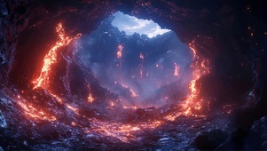奇异火山岛洞穴
