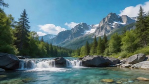 山谷间泉水