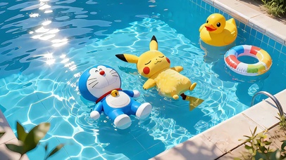 哆啦和皮卡的夏日治愈