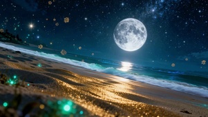 月夜荧光海