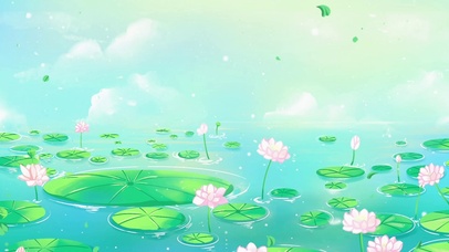 唯美治愈荷塘风景