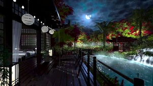 别墅夜晚阵雨